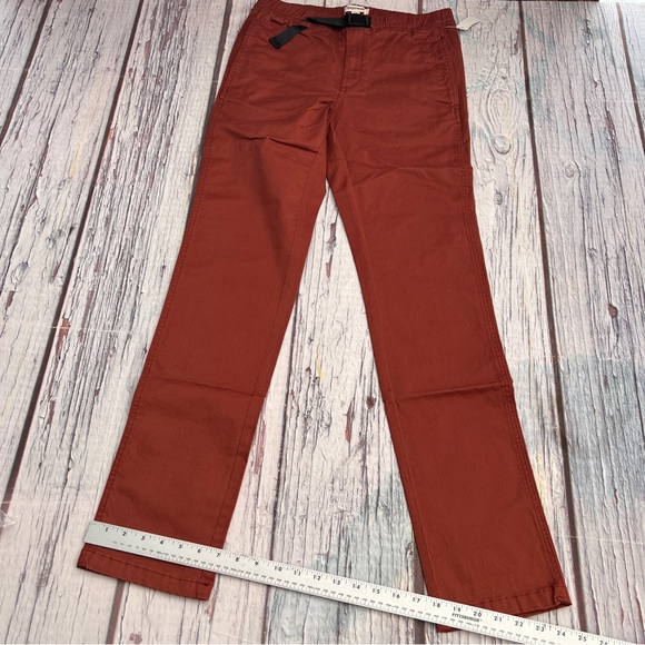 Goodthreads mens slim-fit belted elastic waist woven tobacco brown Size (S34) - Picture 7 of 16